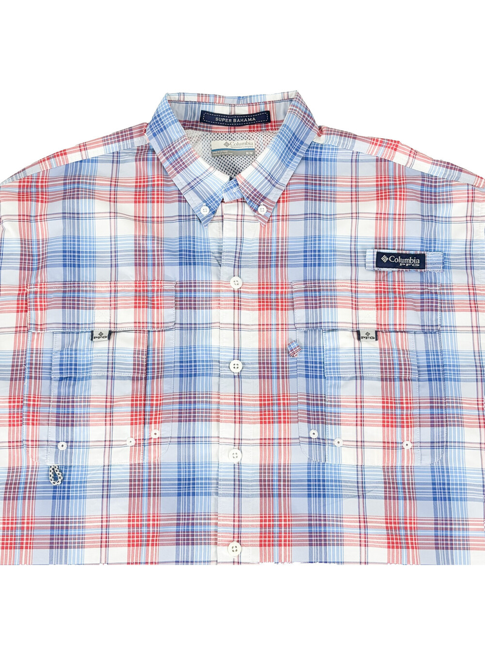 Columbia PFG Super Bahama Mens M Medium Long Sleeve Plaid Fishing Shirt 1438951